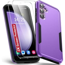 Heavy Duty Phone Case Designed for Samsung Galaxy A13 Case with 2 Pack Tempered Glass Screen Protector, Shockproof Dropproof Anti-Scratch Phone Case Cover for Samsung Galaxy A13,Purple