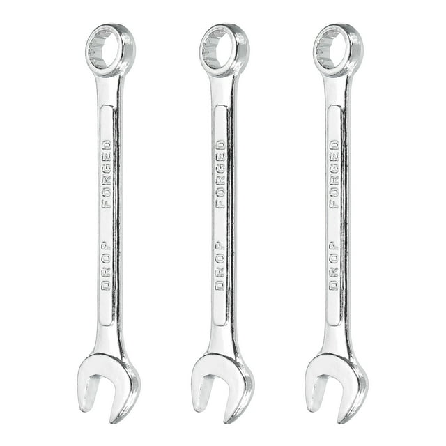 3Pcs Combination Wrench 10mm Metric 12-Point Box and Open End Zinc Plated Steel