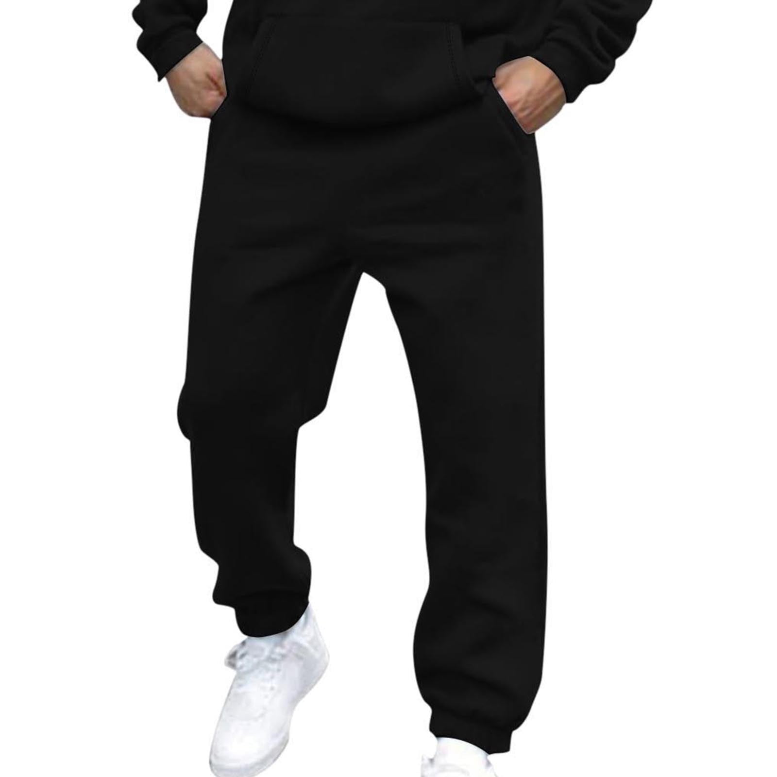 Pantalon De Survêtement Homme Jogging Uni Coton Ample - Sport & Loisirs Avec Poches Et Cordon