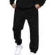 thumbnail image 2 of Pantalones largos para hombre, lisos, a la moda, informales, con bolsillos, cintura elástica, pantalones largos, pantalones deportivos, pantalones de poliéster para hombre., 2 of 5