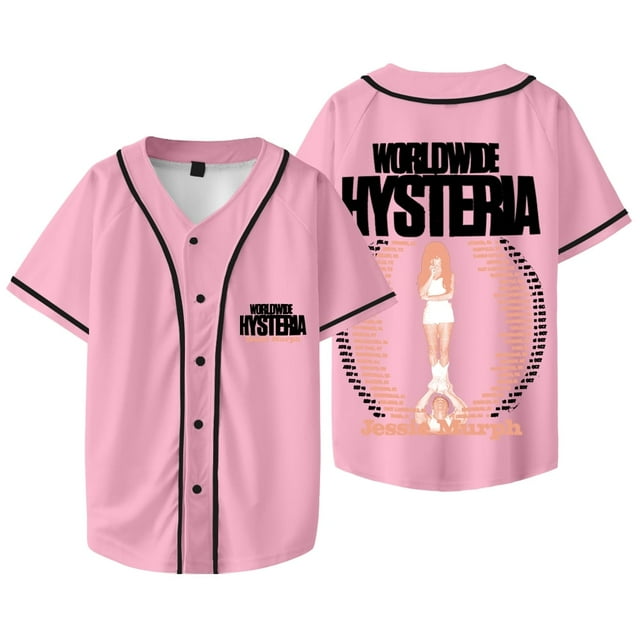 Jessie Murphy Worldwide Hysteria Tour Logo Veste de Baseball Tee Unisexe Col en V Manches Courtes T-Shirts,S,Style 8
