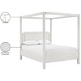 thumbnail image 2 of Bowery Hill Contemporary Cream Linen Textured Fabric Upholstered Queen Bed, 2 of 11