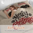 thumbnail image 4 of Retro Merry Christmas Bedding Duvet Cover Set King Size 4 Pieces Black Cat with Red Hat Xmas Color Light Bedding Set with Zipper Closure,1 Comforter Cover 92x106 Inches 1 Flat Sheet & 2 Pillow Cases, 4 of 7