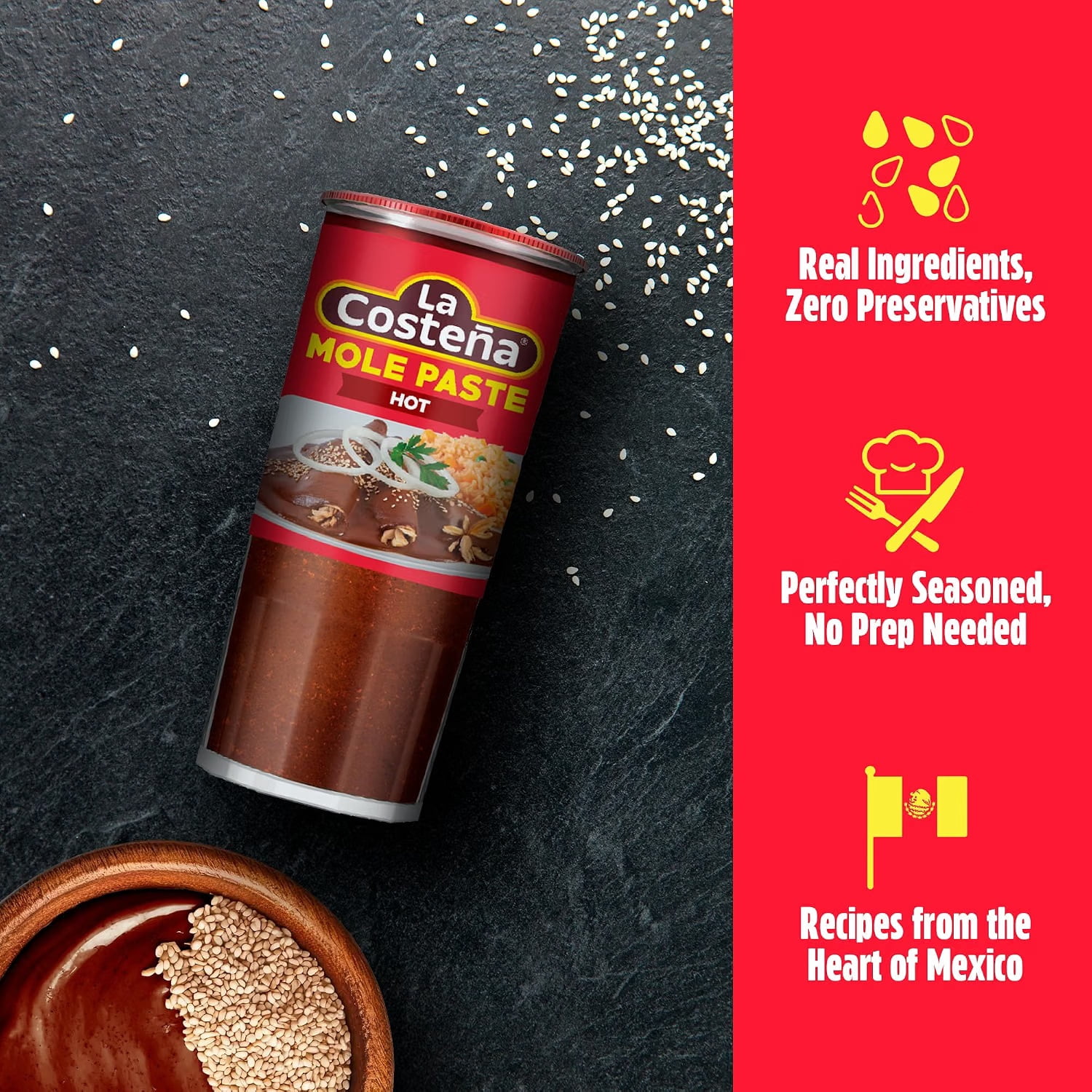 (2 pack) La Costeña Hot Mole Sauce, 8.25 oz