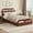 Walnut, variant on IdealHouse Twin Bed Frame with Storage Headboard & Footboard - Low Profile Wood Platform Bed, Sturdy Wood Slats, No Box Spring Needed, Walnut