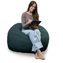 Big Joe Fuf 4Ft Foam Bean Bag Chair with Removable Cover for Kids, Teens, Deep Sea Velveteen, Durable Woven Polyester, 4 foot Large Reading and Gaming Seat