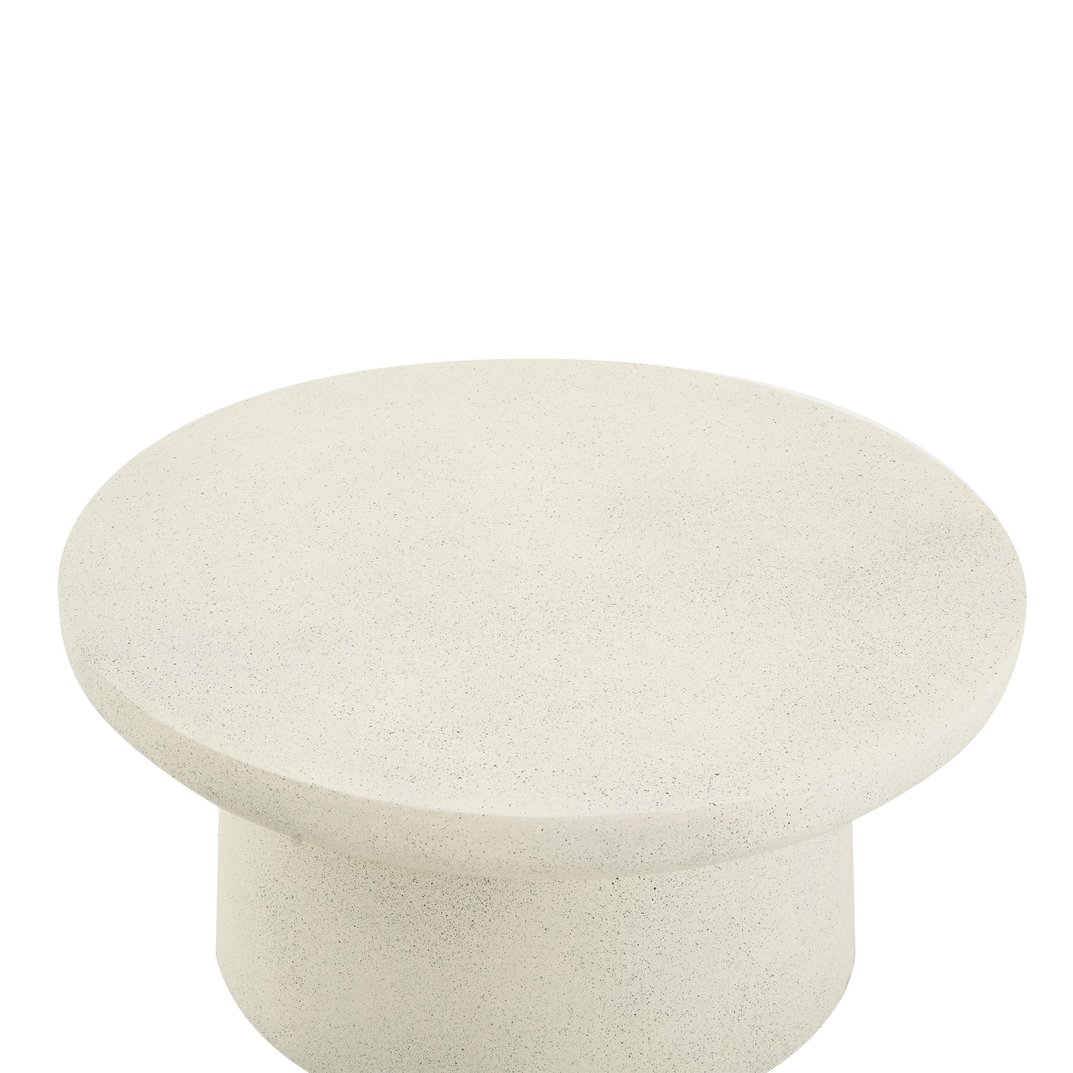 Christopher Knight Home 27.56" Indoor Outdoor Round MGO Coffee Table, Off-White Speckled