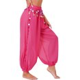 thumbnail image 3 of Lejafay Women's Belly Dance Pants Side Split Bloomers Lantern Pants Hot Pink One Size, 3 of 7