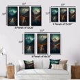 thumbnail image 4 of Designart "Misty Mountain Solitude Journey to the Summit" Meadow Framed Wall Art Set Of 3 - Blue Traditional Frame Canvas Set For Living Room Decor, 4 of 6