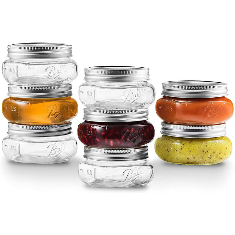 Galashield Mason Jars 8 oz | Canning Jars Wide Mouth | Small Mason Jars with Lids [6 Pack]