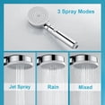 thumbnail image 3 of High Pressure Shower Head, 3 Jets Shower Head, Anti Limescale Shower Head, Hand Shower with Switch, Water Saving, 3 of 5