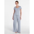 thumbnail image 3 of Joyspun Women’s Modal Blend Ribbed Henley Sleep Top, Sizes XS-3X, 3 of 6