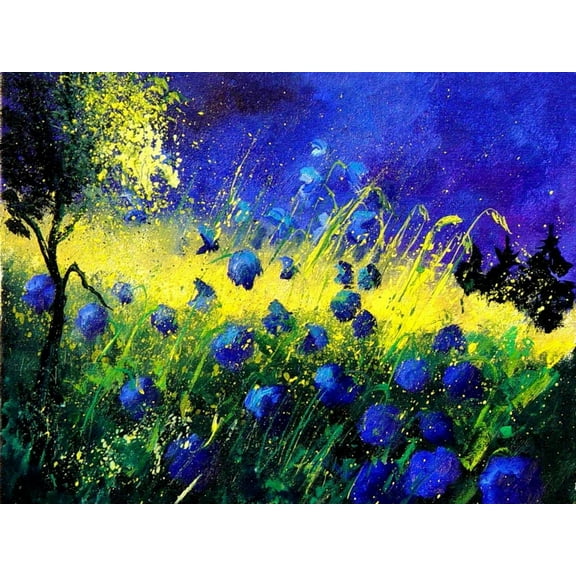 Art.com Blue cornflowers Art Print by Pol Ledent, 16" x 12"