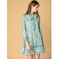 thumbnail image 2 of INSPIRE CHIC Women's Ruffle Tie Neck Casual Loose Shift Floral Dress, 2 of 6