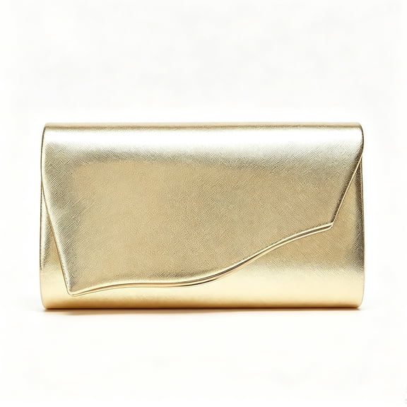 RUMANLAND Women's Gold Metallic Envelope Evening Clutch Bag Elegant Formal Handbag for Wedding Party Prom Cocktail