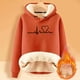 thumbnail image 4 of Sudadera con capucha gruesa y cálida para mujer, chaqueta informal de manga larga con forro polar, resistente al frío, para invierno, 4 of 4