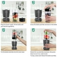thumbnail image 6 of La Reveuse Personal Size Blender 250 Watts Power for Shakes Smoothies Seasonings Sauces with 1 Piece 15 oz Cup,1 Piece 10 oz Mug,BPA Free (Black), 6 of 8