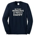 thumbnail image 2 of Wild Bobby, Best Husbands Gets Promoted to Daddy, Father's Day, Men Long Sleeve Shirt, Navy, Medium, 2 of 3
