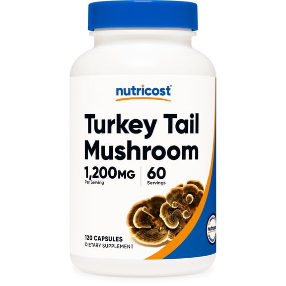 Nutricost Turkey Tail Mushroom Capsules 1200mg, 60 Servings (120 Capsules) Supplement