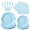 Blue, variant on Ivory Scalloped Paper Plates Set, 100 Pcs Disposable Party Plates, Elegant Fancy Paper Dinnerware for Weddings, Bridal Showers & Formal Events