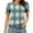 B-Green, variant on JTZGDY Blouses for Women Dressy Casual Summer Boho Floral/Polka Dot/Tie Dye/Plaid Printed Short Sleeve Womens Crewneck Graphic Tshirt Tops with Smocked Cuffs A-Green XL