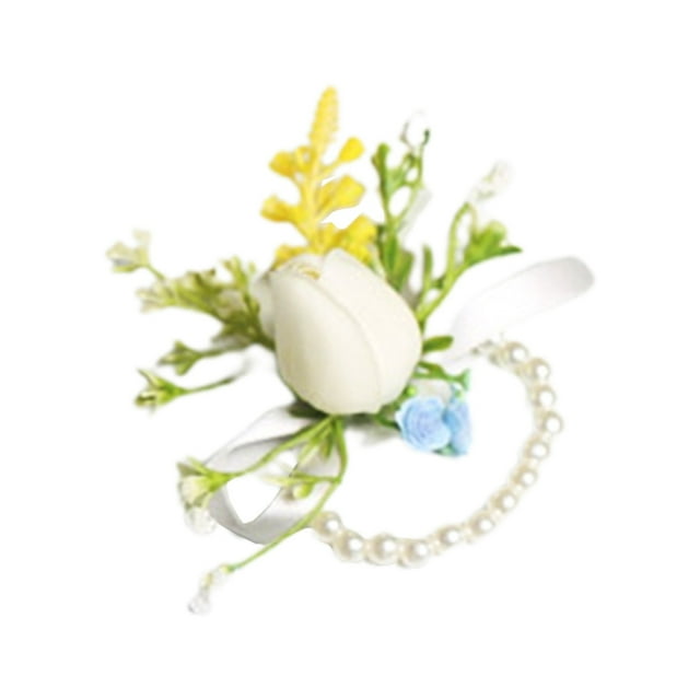 Wrist Flower Set Artificial Hand Flower And Boutonniere Set For Homecoming Graduation Prom Bridal Wedding