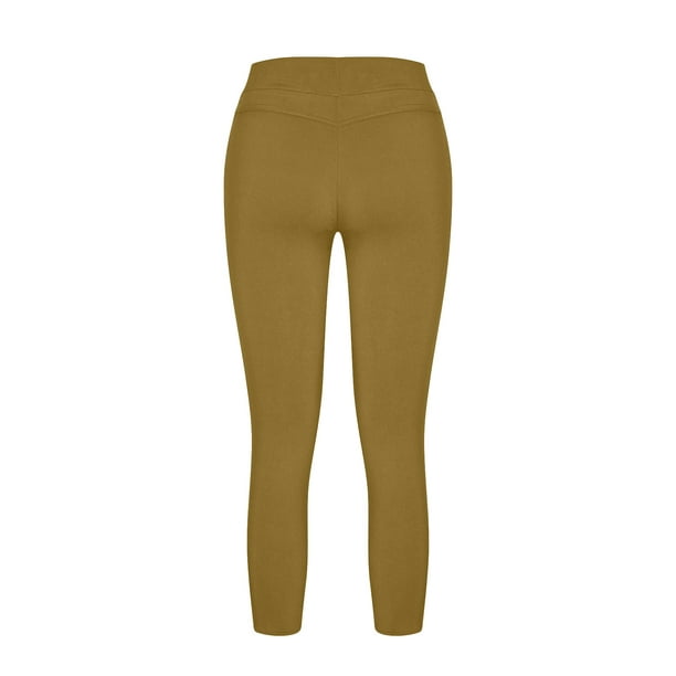 Ripped Leggings for Womens High Waisted Leggings for Women, Cutout Stretch  Twill Pants Cropped Trousers with Pockets