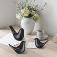 thumbnail image 3 of Set of 3 Bird Decor Figurine Ceramic Bird Statue Small Modern Bird Figurines Home Decor Decorative Ornaments for Shelf Desktop Living Room Bedroom Decorations, (Black), 3 of 5