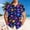 Dark Blue, variant on Men's Button Down Shirts, Short Sleeve Turn Down Collar Casual Hawaii Print Fashion Tops for Men Pink