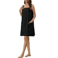 thumbnail image 4 of INSPIRE CHIC Women's Terry Wrap Bathrobe Spa Robe for Gym Pool Shower Bath Towel Robe Shower Dress L Black, 4 of 5