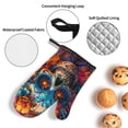 thumbnail image 3 of Daiia Colorful Floral Skull A Pattern Oven Mitts and Pot Holders 4 pcs Set,High Heat Resistant 500 Degree Extra Thicken Long Kitchen Cotton Oven Glove, 3 of 6