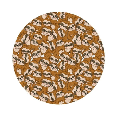 

Cauagu Monkey Sloth for Round Coaster Drink Coasters Set of 4 Leather Bar Beer Beverage Cup Mat for Drinks for Tabletop Protection & Coffee Table Decor