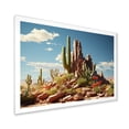 thumbnail image 2 of Designart "Desert Cactus Landscape in Nevada Green and Blue Hues" Floral Framed Wall Art Decor - Modern Farmhouse Green Cactus Entryway Framed Wall Art Print, 2 of 6