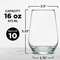 thumbnail image 5 of 10 Vaso Silicia Stemless Wine Glasses Set, 16 oz. - Clear, Orb-Like, Thick base - Clear, 5 of 5