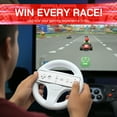 thumbnail image 4 of Old Skool Mario Kart Racing Wheel Compatible with Wii and Wii U 2 Pack - White, 4 of 7