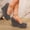 #18Black, variant on Womens Pumps Platform Wedge Round Toe Slip-on Chunky Block High Heel Dress Shoes Sandals