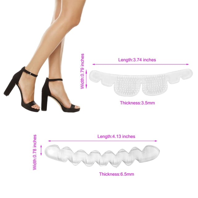 Plantillas de Gel Antideslizantes Qarigey Color Transparente 2 Pares para Cuidado de los Pies