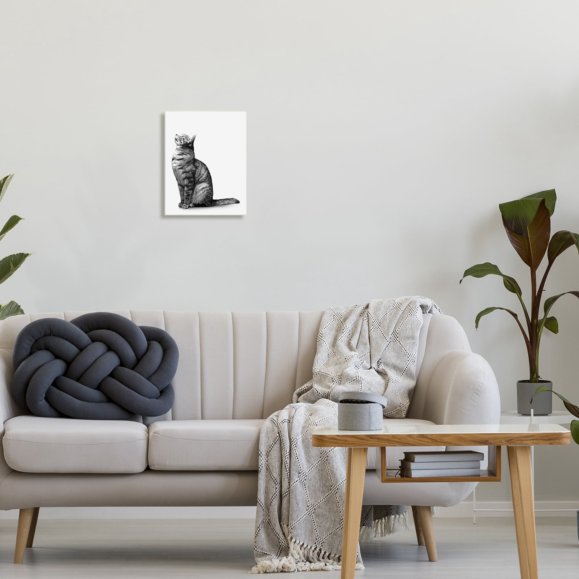 Stupell Industries Manx Cat Sitting Calmly Detailed Casual Portrait Graphic Art Unframed Art Print Wall Art, Design by Ziwei Li