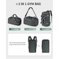thumbnail image 6 of Overnight Bag Large Capacity Duffel Bags With Shoe Compartment Tote With Trolley Sleeve Sports Gym Backpack Weekender Bag for Travel 38L, 6 of 9