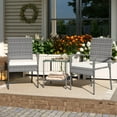 thumbnail image 1 of Costway 3 PCS Patio Furniture Set with Seat Cushions & Tempered Glass Tabletop Gray & White, 1 of 10