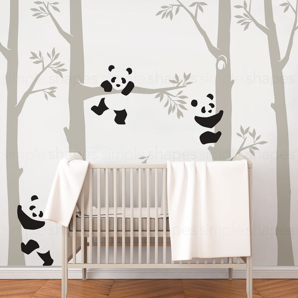 Nursery Wall Decal Forest Deer Pine Trees Wall Decal Woodland Vinyl Wall  Sticker for Kids Babies Room Nursery Decoration (15.7 x 35.4 Inch) 