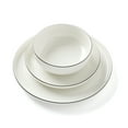 thumbnail image 6 of Oneida 24 Seven 12-Piece White with Black Rim Porcelain Tableware Set (Service for 4), 6 of 9