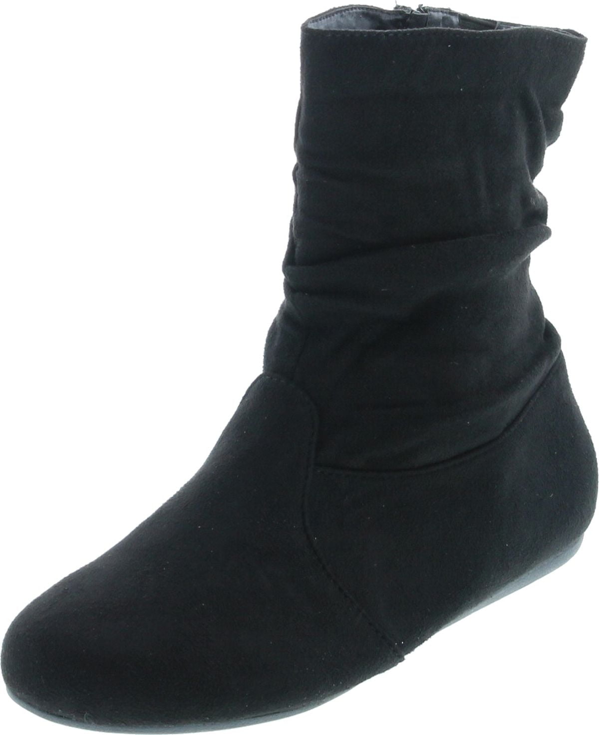 Womens Fashion Selena 03 Calf Flat Heel Side Zipper Slouch Ankle Boots