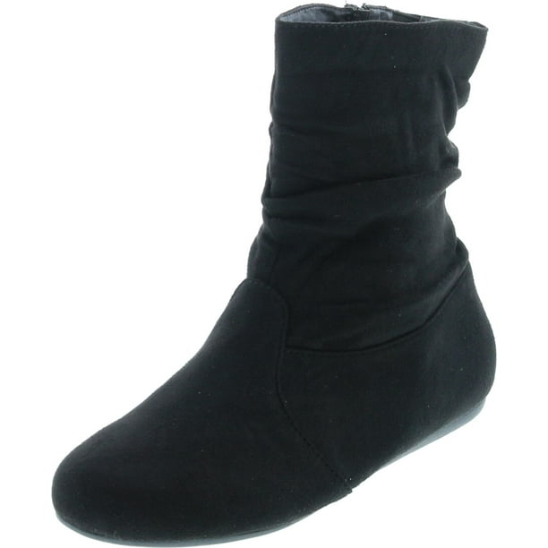 slouch boots flat heel