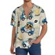 thumbnail image 1 of Balery Animals Driving Police Car Camisa Casual de Manga Corta con Botones para Hombre, Texturizada, Estilo Cubano, para Playa, Verano-Large, 1 of 5