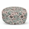 thumbnail image 1 of Flower Pouf Cover with Zipper, Vintage Style Botanical Composition with Floral Blossoms Dragonflies Flora and Fauna, Soft Decorative Fabric Unstuffed Case, 30" W X 17.3" L, Multicolor, by Ambesonne, 1 of 5