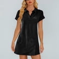 thumbnail image 4 of Pretty Garden Dresses for Women Printed Short Sleeved Round Neck Loose And Comfortable Short Nightgown A-Line Casual Loose T-Shirt Beach Sundress, 4 of 7