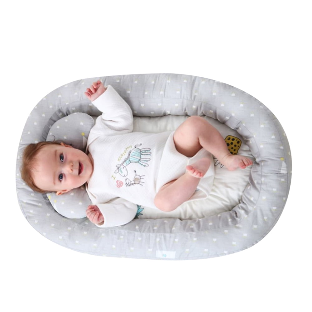 Breathable & Hypoallergenic Portable Crib Womdee Baby Nest Sharing Co-Sleeping Baby Bassinet Baby Lounger Baby Nest E white Soft Cotton Pad Perfect For Cosleeping 100% Organic Cotton Baby Portable Crib 