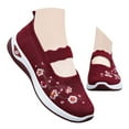 thumbnail image 3 of Womens Shoes Dressy Casual - Soft Sole Mesh Shoes Breathable Slip On Orthopedic Tennis Shoes Floral Print Dressy Mary Jane Loafers Walking - Womens Shoes Sneakers,Color:Red,Size:6, 3 of 6