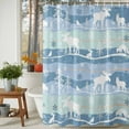 thumbnail image 4 of Blue Christmas Shower Curtain, Xmas Elk Snowflake Tree Waterproof Fabric Shower Curtains with 12 Hooks, Bathroom Curtain Set for Bathroom Accessories Decor, 36 x 78 Inches, 4 of 9